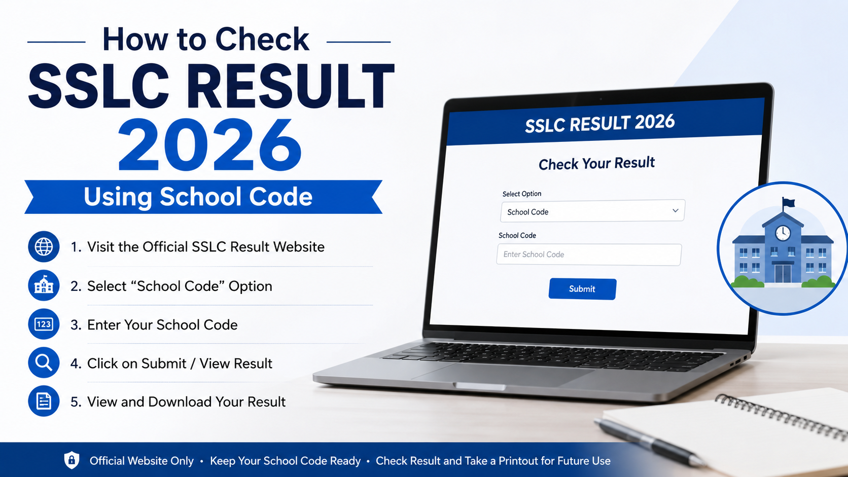 How to Check SSLC Result 2026 Using School Code