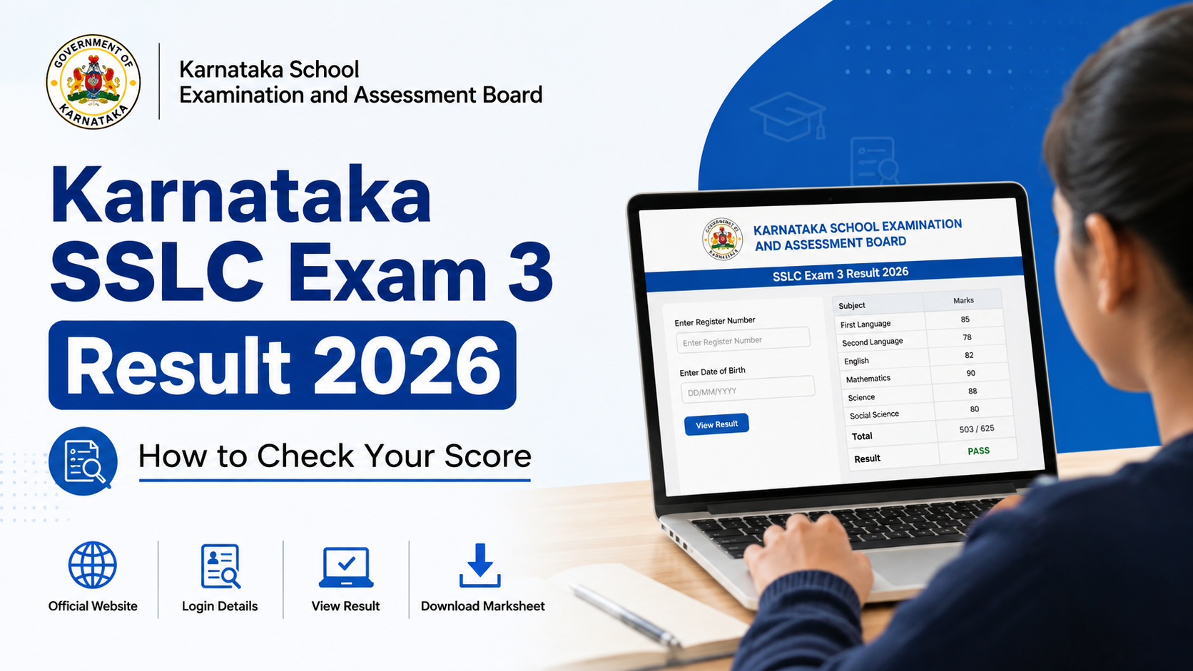 Karnataka SSLC Exam 3 Result 2026: How to Check Your Score