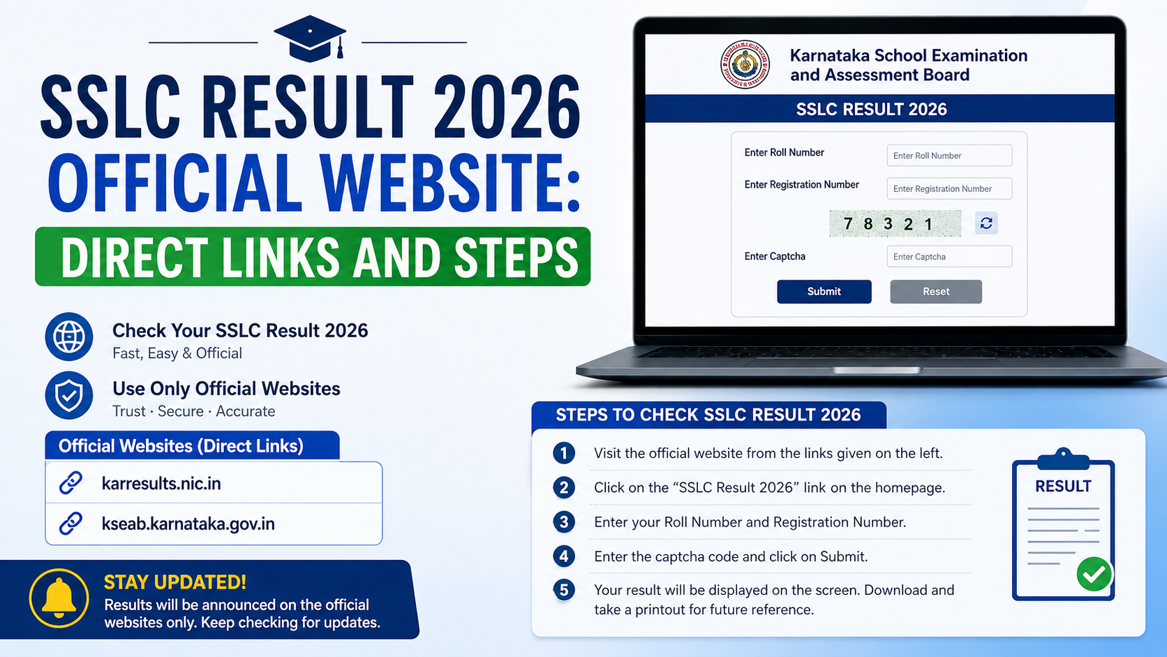 SSLC Result 2026 Official Website: Direct Links and Steps